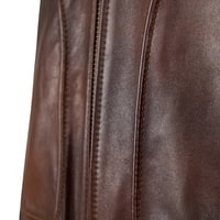 Safira Kahve Erkek Kürk Yakalı Deri Ceket