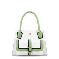 Samen Beyaz Kadın Deri El Çantası