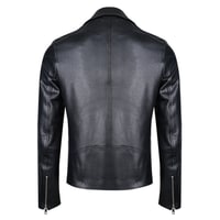 Santo Siyah Erkek Deri Biker Ceket