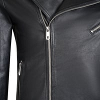 Santo Siyah Erkek Deri Biker Ceket