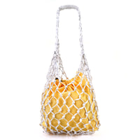 Sarı El Emeği Örgü Deri Çanta