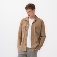 Saverio Kahve Erkek Süet Deri Gömlek