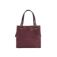 Seven Small Bordo Kadın Yılan Derisi Omuz Çantası