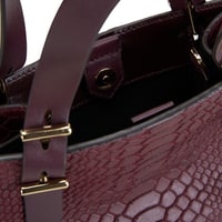 Seven Small Bordo Kadın Yılan Derisi Omuz Çantası