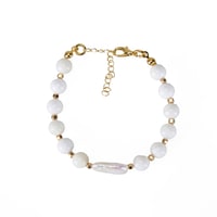 Shell & İnci Doğal Taşlı Kadın Bileklik