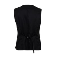 Siena Siyah Kadın Deri Keten Yelek/Bluz