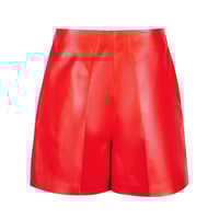 Silino Kırmızı Kadın Deri Şort