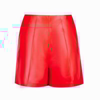 Silino Kırmızı Kadın Deri Şort