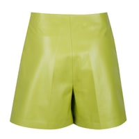 Silino Yeşil Kadın Deri Şort