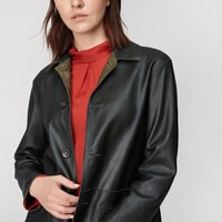 Simonetta Kadın Çift Taraflı Deri Pardösü