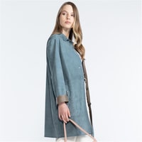 Simonetta Kadın Çift Taraflı Süet Deri Pardösü