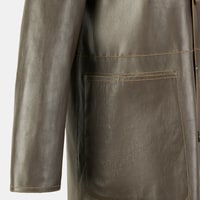 Simonetta Yeşil Kadın Çift Taraflı Deri Pardösü