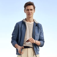 Sionan Erkek Kapüşonlu Deri Ceket