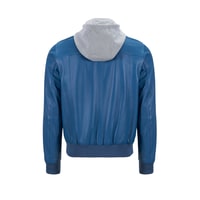 Sionan Erkek Kapüşonlu Deri Ceket