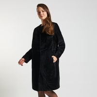 Siyah Celile Kadın Kürk Kaban