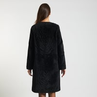 Siyah Celile Kadın Kürk Kaban