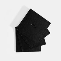 Siyah Deri Dörtlü Bardak Altlığı