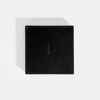 Siyah Deri Dörtlü Bardak Altlığı