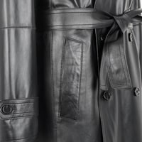 Siyah Erkek Deri Trençkot