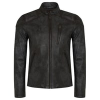 Siyah Erkek Eskitme Deri Ceket