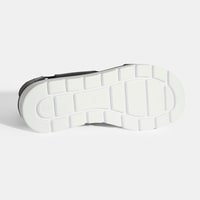 Siyah Kadın Lastik Bantlı Deri Sandalet