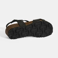 Siyah Kadın Toka Detaylı Süet Sandalet