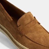 Taba Erkek Örgü Detaylı Süet Loafer