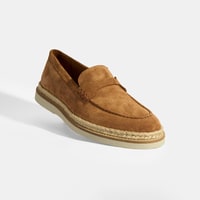 Taba Erkek Örgü Detaylı Süet Loafer