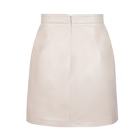 Terza Bej Kadın Deri Mini Etek