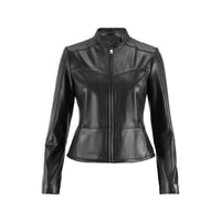 Tionar Siyah Kadın Deri Ceket