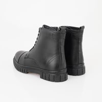 Valentin Siyah Erkek Fermuarlı Deri Bot