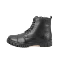 Valentin Siyah Erkek Fermuarlı Deri Bot