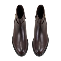 Vesla Metal Aksesuarlı Kahve Kadın Deri Bot