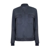 Vitale Gri Erkek Süet Deri Bomber Ceket