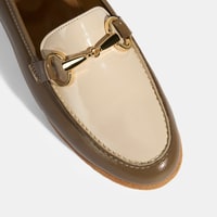 Vizon Kadın Metal Aksesuarlı Slip-On Rugan Loafer