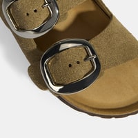 Vizon Kadın Toka Detaylı Süet Terlik