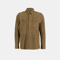 XXXAmadeo Yeşil Erkek Süet Deri Gömlek