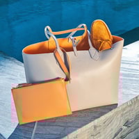 XXXEmely Bej Kadın Çift Taraflı Deri Omuz Çantası