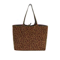 XXXEmely Leopar Kadın Çift Taraflı Deri Omuz Çantası