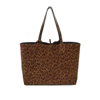 XXXEmely Leopar Kadın Çift Taraflı Deri Omuz Çantası