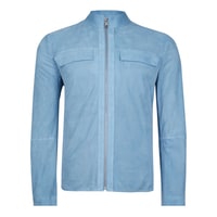 XXXZelmira Mavi Erkek Perfore Süet Deri Ceket