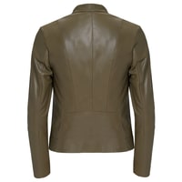 Yeşil Bellini Kadın Deri Kısa Mont