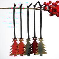 Yılbaşı Çam Ağacı Deri Anahtarlık