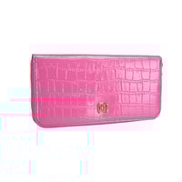 Zane Pembe Kadın Kroko Baskılı Deri Cüzdan