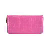 Zane Pembe Kadın Kroko Baskılı Deri Cüzdan