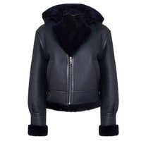 Zoe Lacivert Kadın Kürk Mont