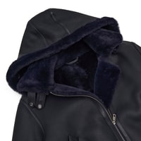 Zoe Lacivert Kadın Kürk Mont