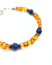 Kehribar ve Lapis Lazuli Bileklik Mıknatıslı
