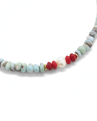 Larimar, Mercan ve İnci Kolye