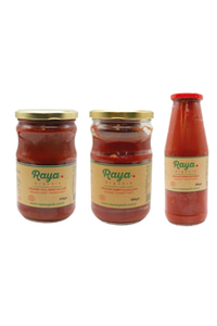 Organik Domates Salçası 650 g Biber Salçası 610 g Domates Püresi 695 g Set